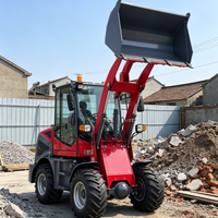 China Small Wheel Loader Kapasitas Bucket 0.33m³ Beban Terukur 800kg Mini Loader untuk Pekerjaan Pertanian