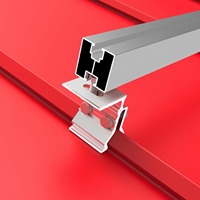 Fixation de panneau PV fiable et facile à installer Clips de montage de panneau solaire sur toit en métal Kit de serrage en aluminium