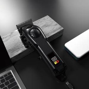 Cordless <b>Electric</b> Hair Clipper With LCD Display Stainless Steel Blade USB Charging For General Use Black And Gray - Product Image 3