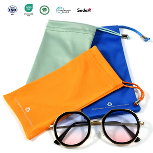 משקפי שמש ידידותי לסביבה חצוצרה מיקרופייבר מיקרופייבר זכוכית באיכות גבוהה שקית אחסון משקפיים - Product Image 4