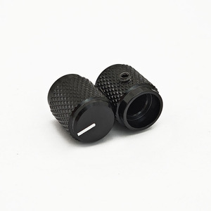 Bouton de capuchon de commande rotatif en aluminium noir 13X16mm 6.35mm 1/4 "avec pointeur gris pour pédale d'effet - Product Image 3