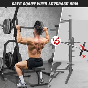 Gym Power <b>Rack</b> Squat <b>Rack</b> Lever Gym with LAT Low Row System Home Gym System Workout Station 2:1 Ratio (Without Weight <b>Plates</b>) - Product Image 6