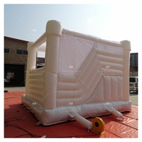 Château gonflable blanc pur avec toboggan, combo gonflable pour fête d'enfants, décoration de mariage