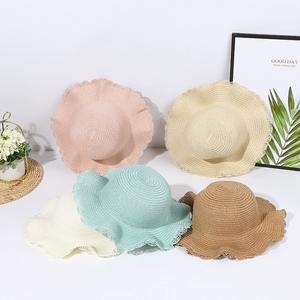 Sombrero de Paja Panamá para Niñas, Transpirable, Protección Solar, Ala Ancha, para Verano, de 4 a 6 Años, para Uso en Exteriores y Playa - Product Image 1