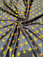 Tissu satiné léger et respirant 100% polyester imprimé multicolore, doux, lisse et brillant pour la couture DIY, les travaux manuels et les robes de mariée