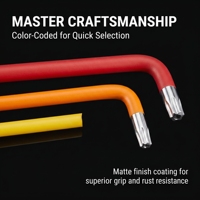 Set Kunci Allen Metrik Kelas Industri dengan Baja Chrome Vanadium, Gagang Plastik, Ujung Bola 2mm 10mm, Kunci Hex Starline