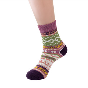 Wholesale Wool <strong>Socks</strong> Lady Women Autumn and Winter Padded Plus Velvet Warm Barrel National Style Totem <strong>Socks</strong> Winter <strong>Socks</strong> - Product Image 4