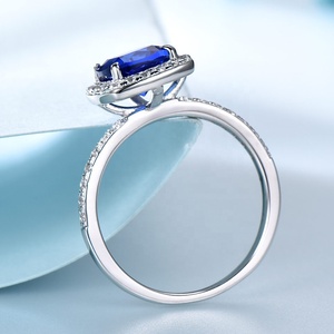 Nouvelles bagues de luxe en joaillerie fine <span class=keywords><strong>pour</strong></span> femmes, bague vintage en <span class=keywords><strong>saphir</strong></span> <span class=keywords><strong>pour</strong></span> mariage, fiançailles, fête, style tendance, pierre principale en zircon - Product Image 4
