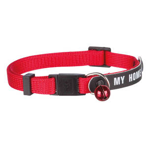 Collier pour chat en nylon rose avec clochette et étiquette d'identification pour chats - Product Image 2