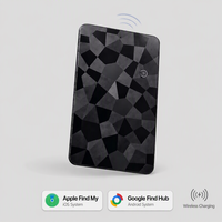 Traceur de taille carte de crédit compatible avec Find My et Find Hub, localisateur sans fil rechargeable anti-perte pour portefeuille, clés et voyages