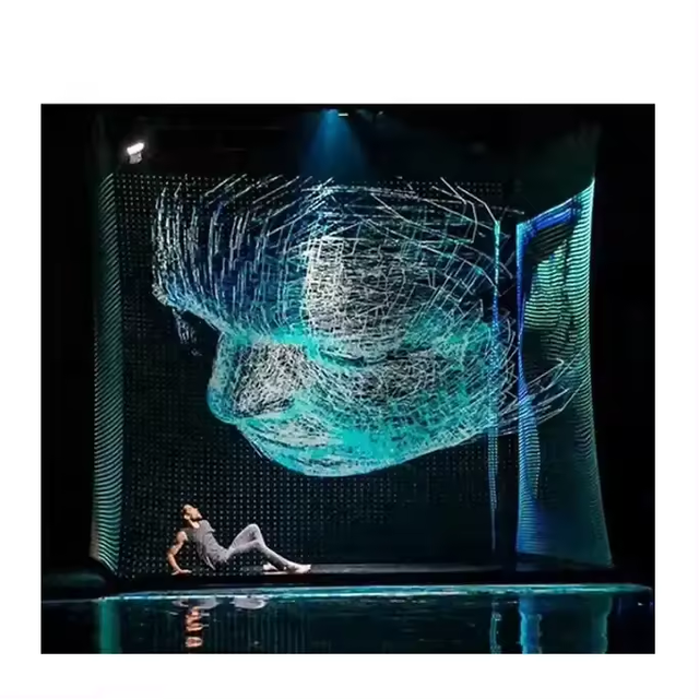 P20 Flexible Transparent Holographic 3D LED Film Advertising LED Display Glass Adhesive Super Slim Led Screen for Glass Window