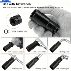 Jeu de douilles pour clé à chocs 11 pièces |   Adaptateur 1/2 avec adaptateur - Acier au carbone, outil hexagonal interne de 10-24 mm pour la réparation automobile - Product Image 5