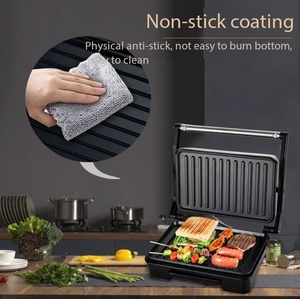 Máquina para hacer sándwiches, parrilla eléctrica para bistecs, máquina para hacer panini, sartén antiadherente de acero inoxidable para el hogar, 850W, máquina para desayunos y barbacoa - Product Image 3