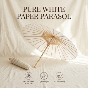 Nouveauté : Parapluies en papier pour cadeaux artisanaux, personnalisables, à faire soi-même, à dessiner, avec manche en bois - Product Image 4