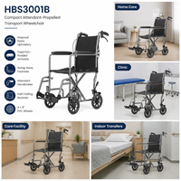 Kursi Roda Lipat Manual Berbahan Baja dengan Rem Tangan Ganda, Sandaran Kaki yang Dapat Digeser, dan Dudukan 48cm untuk Perawatan di Rumah