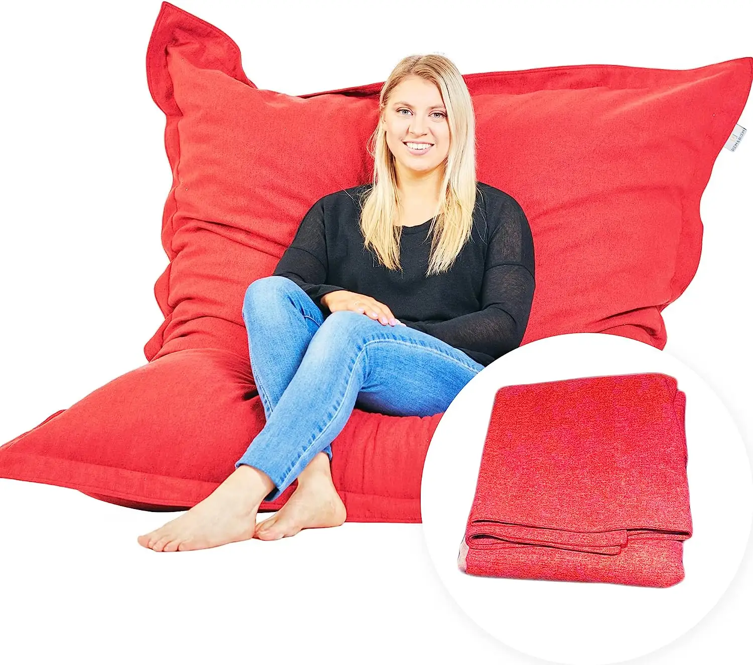 Grote Xl Lazy Sofa Alleen-Geen Vulling Super Sofa 'S Bedekken Mooie Faux Linnen Stof Gigantische Zitzak Voor Volwassenen Kinderen