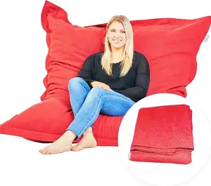 Großes XL Lazy Sofa NUR-Keine Füllung Super Sofas Bezug Schöne Faux Leinen Stoff Riesen Sitzsack Stuhl für Erwachsene Kinder