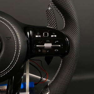 Volante de Fibra de Carbono Compatible con <span class=keywords><strong>Mercedes</strong></span>-Benz <span class=keywords><strong>Clase</strong></span> <span class=keywords><strong>B</strong></span> C217 B200 B260 C63 G63 S63 S500 W204 W205 E63 C200, de Modelo Antiguo a Nuevo - Product Image 5