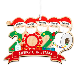 Decoración familiar personalizada para el hogar, adorno de Navidad familiar con diseño <span class=keywords><strong>en</strong></span> cuarzo <span class=keywords><strong>en</strong></span> casa, regalo de Año con cierre, estampado UV, 2020 - Product Image 1