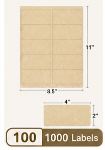 Brown Kraft Sticker <b>Labels</b> Square Adhesive Stickers Die Cut Shipping Address Stickers for Packaging - Product Image 6