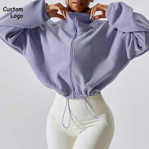 Felpe da <span class=keywords><strong>donna</strong></span> <span class=keywords><strong>con</strong></span> Shorts Full <span class=keywords><strong>Zip</strong></span> stile caldo collo alto a maniche lunghe - Product Image 6