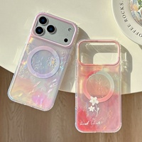 Casing ponsel transparan magnetik Senyork Rainbow IMD untuk iPhone 17pro 16 15 14 13 pro max, pelindung belakang modis