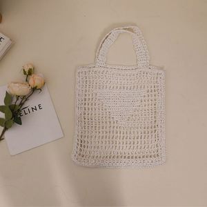 2023 New Arrival Summer Beach Crochet <b>Paper</b> Straw Bag Custom Logo Embroidery Hollow Design Fashionable Women's Handbag Two - Product Image 6