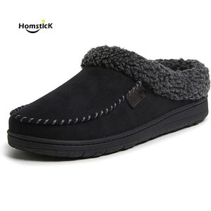Rahat yumuşak peluş terlik kaymaz kış çift terlik adam örme kapalı peluş terlik erkekler ev ayakkabı - Product Image 2