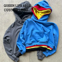 Sweat à capuche unisexe Verdant Strokes personnalisé avec fermeture éclair, double ou triple couche, en coton épais 300g, molleton bouclette français, coupe oversize pour homme