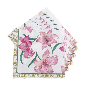 定制高品质粉色剪纸餐巾纸印花餐巾纸午餐餐巾纸印花餐巾纸