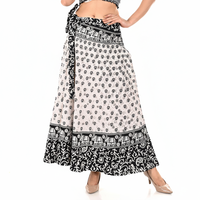 Falda Sarong Hippie Boho Gypsy, Cintura Natural, Casual de Primavera, Talla Grande, Estampado Floral, 100% Algodón