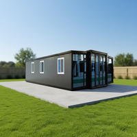 Maisons mobiles préfabriquées pliables et extensibles de 40 pieds, maisons modulaires en acier léger, écologiques, avec chambre et salle de bain