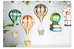 Adorno Navideño de Cristal Personalizable de Lujo con Forma de Cohete de Astronauta y Globo Aerostático, Hecho a Mano, Pequeño Colgante para Árbol de Fiesta - Product Image 5