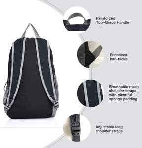 Muestra gratuita de mochila plegable personalizada para mujer y hombre, para exteriores, senderismo, camping y uso diario, hecha de botellas de plástico recicladas - Product Image 3