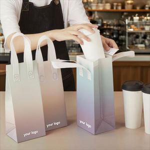 Single Cup Disposable <b>Cooler</b> Bag Non-Woven Aluminum Foil Tote for Hot or Cold Drinks Coffee or Food Delivery Thermal Insulated - Product Image 2