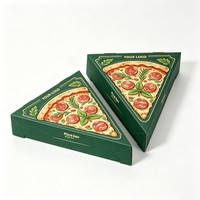 Boîte à pizza triangulaire en papier kraft personnalisée avec logo, pour une seule part, emballage de pizza triangulaire