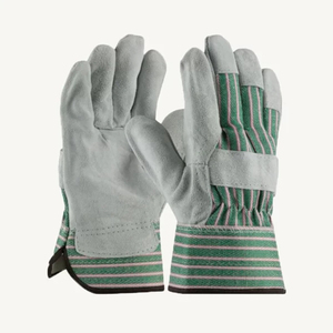 Gants de travail pour travaux généraux, résistants à la chaleur, antidérapants, avec paume en cuir renforcée, manchette renforcée, 12 oz - Product Image 5
