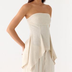 Top Hawaiano para Mujer, Nuevo Modelo 2026, Mezcla de Rayón y Lino, Personalizado, Sin Tirantes, Estilo Tubo, para Vacaciones - Product Image 2