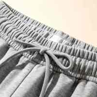 Pantalon de jogging tendance et confortable pour homme, en molleton bouclette, avec cordon de serrage à la taille, poches, couleur unie, coupe droite ample