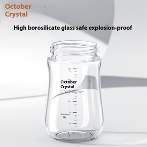 Gran oferta de fábrica, biberón de cristal sin BPA de 8oz, biberón de dibujos animados con estampado anticólico, biberón de silicona para recién nacidos de <span class=keywords><strong>0</strong></span>-3-6-12 <span class=keywords><strong>meses</strong></span>, regalo para bebés - Product Image 4