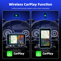 Écran de moto Becho 5 pouces, CarPlay sans fil, Android Auto, écran de mise en miroir, GPS portable pour moto