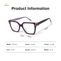 Fabrication originale de lunettes en acétate de haute qualité Monture de lunettes optiques surdimensionnées pour femmes