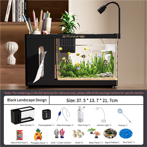 Piccolo acquario ecologico idroponico scatola di tessuto multifunzionale plastica scatola di allevamento per la casa soggiorno acquario Desktop - Product Image 5