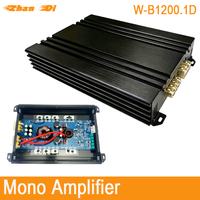 Amplificateur de subwoofer de voiture monobloc 1 Ohm RMS 1200W, pleine gamme, boost de basses puissant, SPL de pointe, classe D, BassBoost
