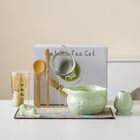 Coffret Cadeau de Thé Matcha en Céramique Personnalisé pour Amateurs de Matcha, Kit Traditionnel Complet avec Fouet et Outils