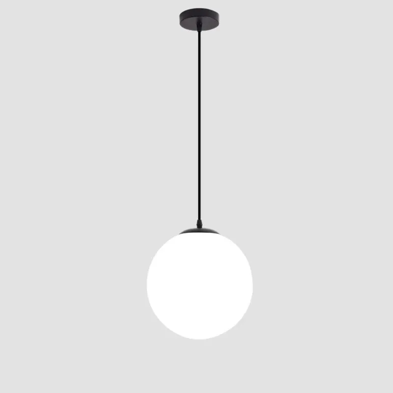 Minimalist Glass Ball LED Pendant Lights White Globe Hanging Lamps For Bar Restaurant Bedroom Bedside Decoration Lighting