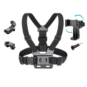 Support de poitrine fixe pour téléphone portable avec sangle de fixation, clip pour téléphone portable, caméra d'<span class=keywords><strong>action</strong></span> POV pour iPhone Samsung Smartphone - Product Image 1