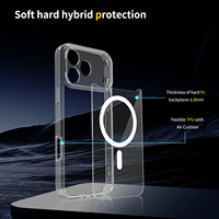 CJH Apple 17promax Fine-Hole Transparent iPhone 16 Phone Case Magnetic Suction 15 Hard Shell Wireless Charging Gift Welcome Gift