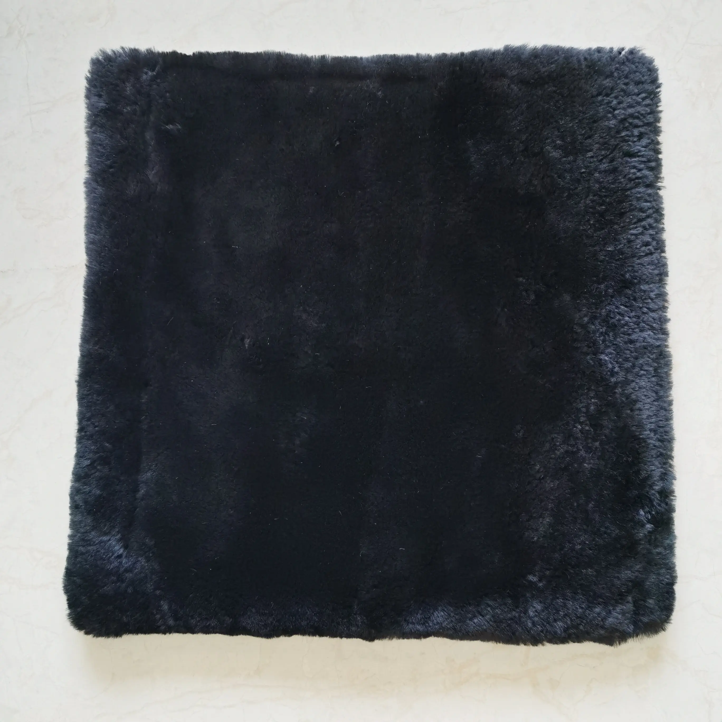 Square Black White Gray Beige Brown Real Australian Sheepskin Short Fur Throw Pillow Case Shearling Cushion