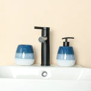 Aspire Customized Ceramic Lotion Dispenser for bathroom Bathroom Lotion Toilet Brush Set mouthwash cup